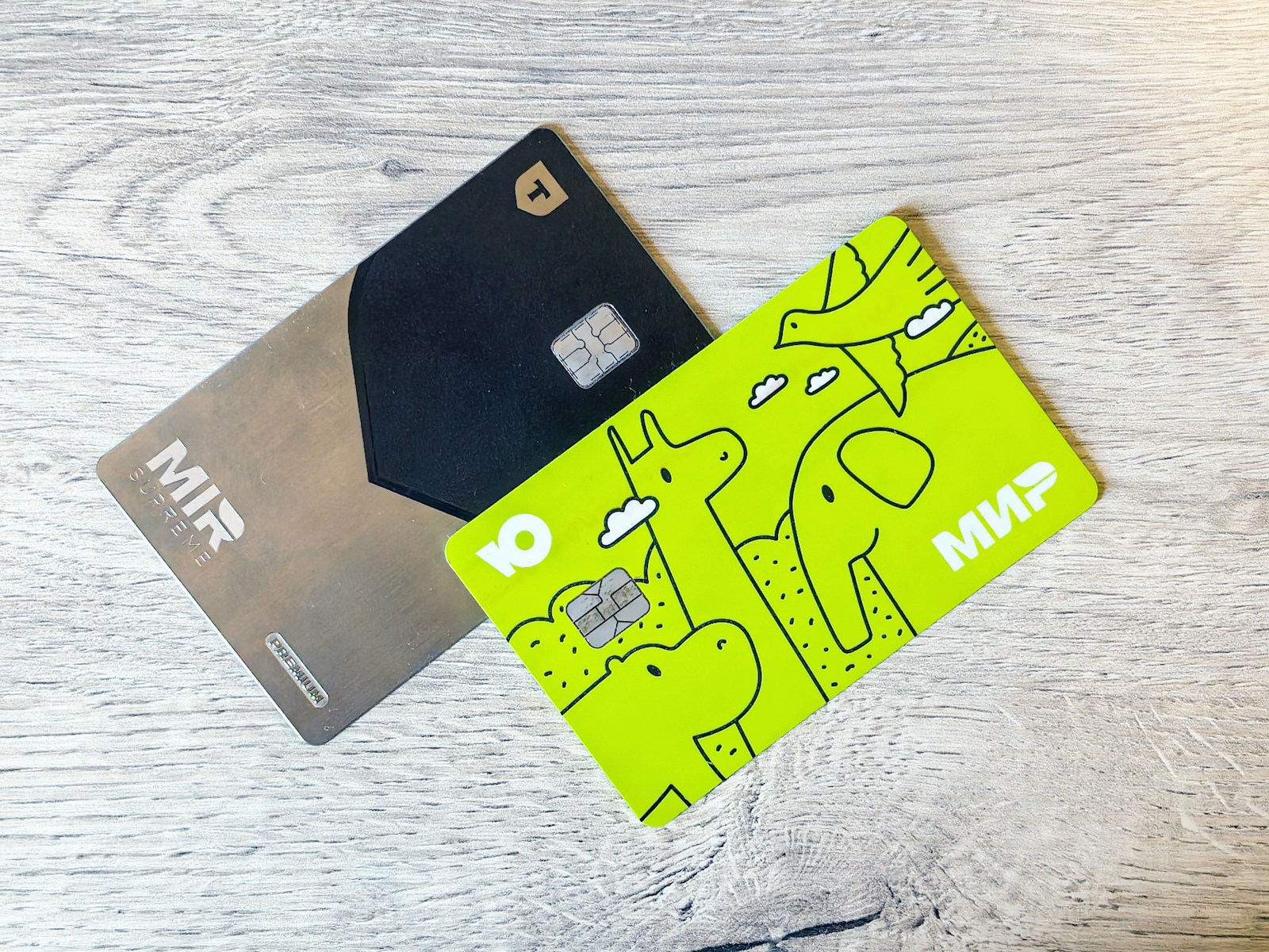 Two mir cards are shown in the image.